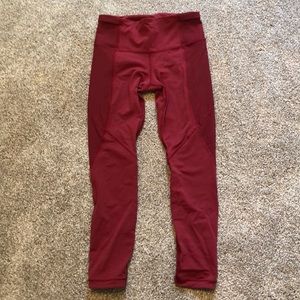 Lululemon red leggings tights workout
